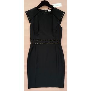 Versace Black Gold Studded Sleeveless Dress 42, US 6/ M